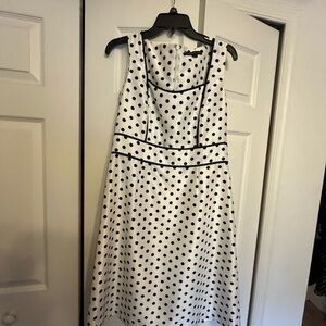 Preston & York Black and White Polka Dot Midi Dress